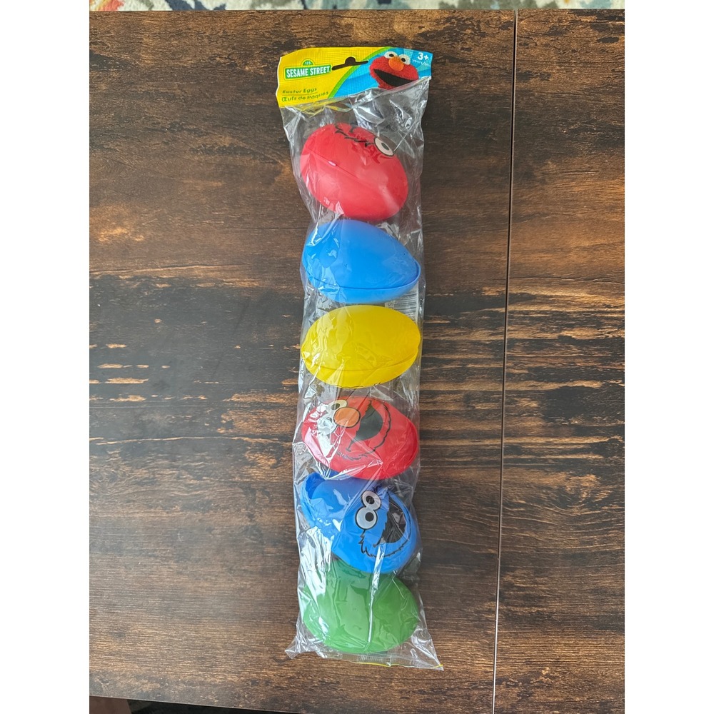 Sesame Street Easter Eggs 6 Pack Elmo Cookie Monster Big Bird Plastic New Sealed